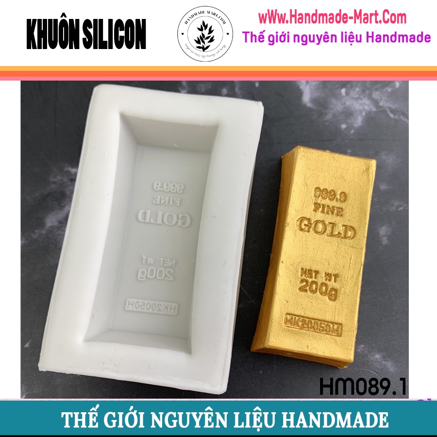 Khuôn silicon hình thỏi vàng dùng làm bánh kẹo mềm - Khuôn làm socola hình thỏi vàng đủ kích thước - HM089