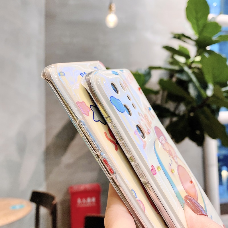 Ốp Điện Thoại Trong Suốt Họa Tiết Hoạt Hình Lấp Lánh Cho Samsung Galaxy S21 Ultra Note 8 9 20 10 Plus S20 FE S10 Plus S9 5G