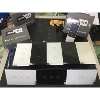 công tắc cảm ứng LIGHT OPEN mặt kính cường lực cao cấp