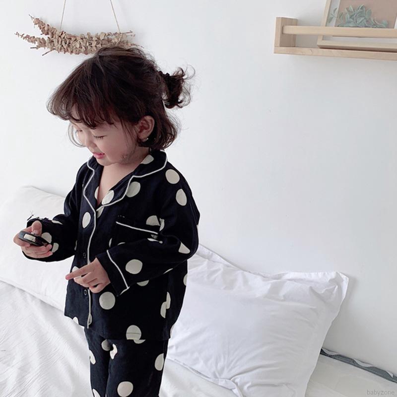 Bộ quần áo ngủ tay dài họa tiết động vật hoạt hình + quần dài cho bé