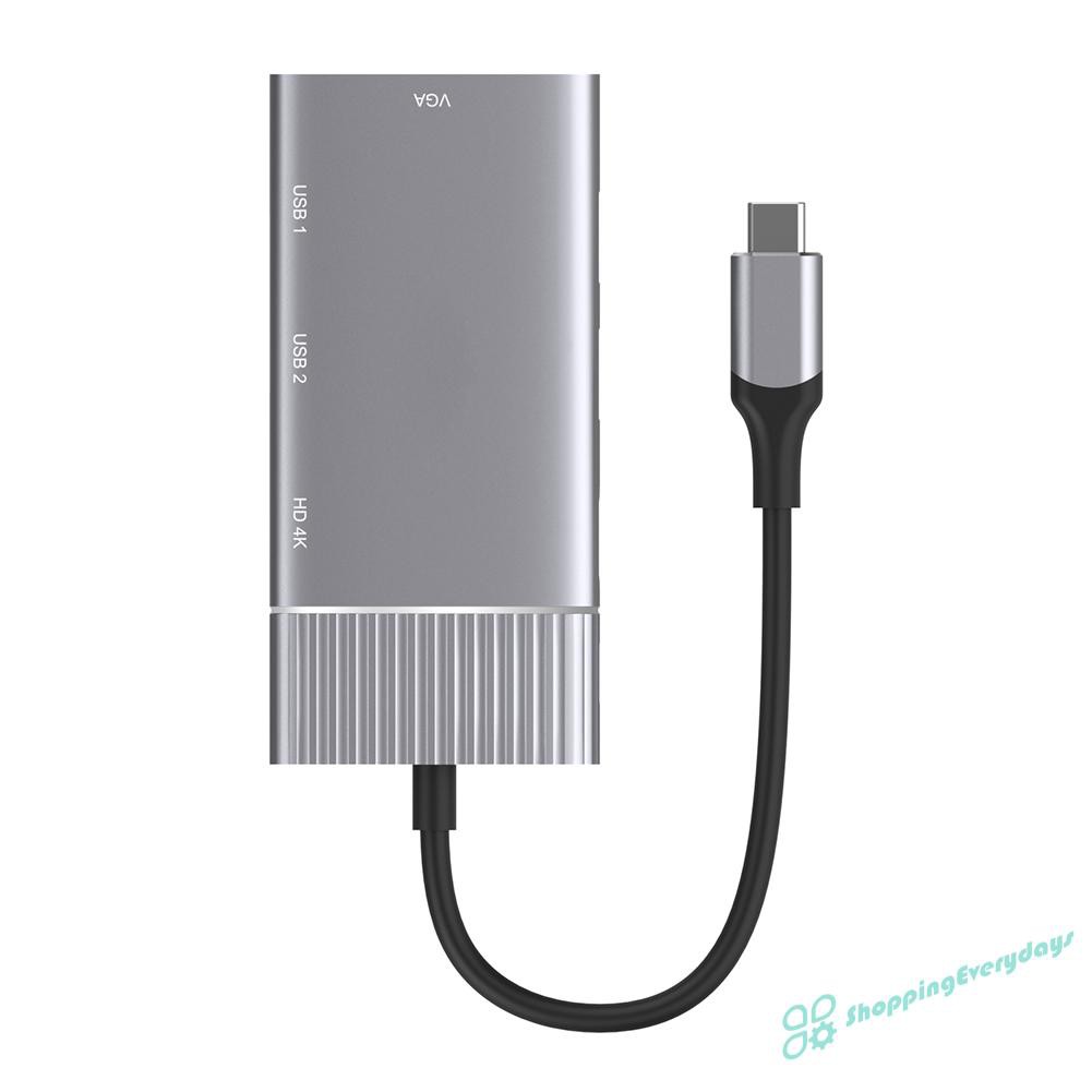 Bộ Chuyển Đổi Âm Thanh 8 Trong 1 Usb 3.1 Type-C Hub 4k Hdmi 1080p Vga 2 Usb3.0 Tf Pd