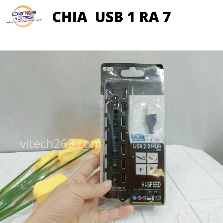 {RẺ VÔ ĐỊCH}Bộ Chia USB 1 Ra 7( Hub USB 7 Port) Bảo Hành 03 Tháng