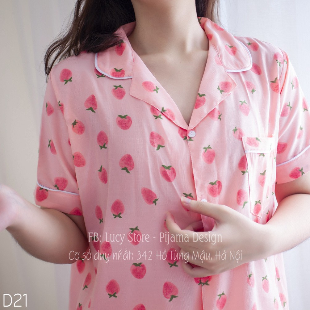 bộ ngủ lụa cao cấp - đồ ngủ pijama nữ vải lụa mềm mát hàng thiết kế mặc mùa hè ở nhà kiểu dáng cộc tay dễ thương | BigBuy360 - bigbuy360.vn