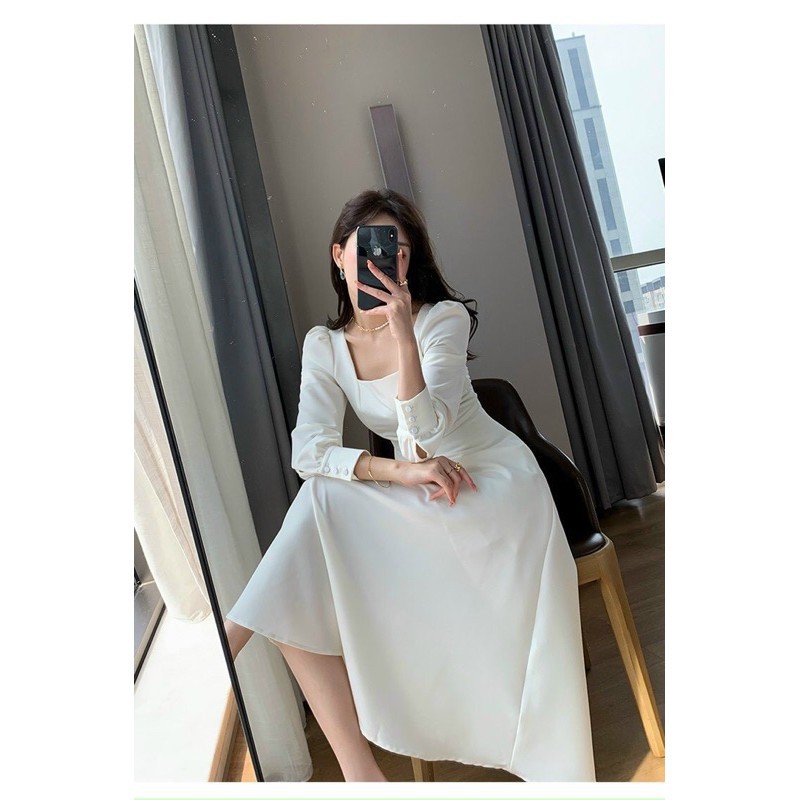 Đầm nữ dự tiệc với thiết kế cổ vuông tôn dáng Đầm Nữ Hoài Thương | BigBuy360 - bigbuy360.vn