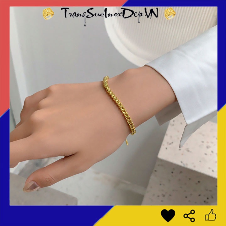 Lắc tay titan nữ bảng vuông kiểu rút siêu đẹp, bền màu, đem lại vẻ quyến rũ cho đôi tay của bạn