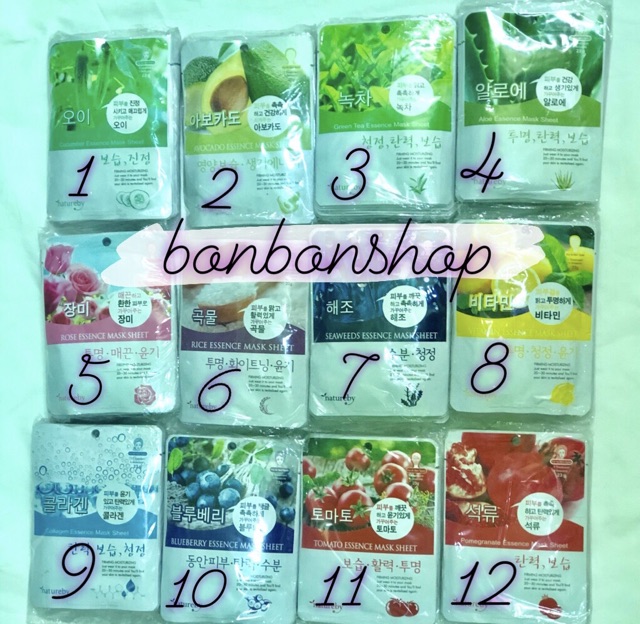 [HÀNG CHÍNH HÃNG] Combo 10 Mặt Nạ Dưỡng Natureby Essence Mask Sheet