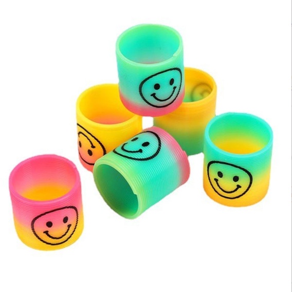 Đồ Chơi Trẻ Em Vòng Tròn Lò Xo Cầu Vòng Mặt Cười Slinky