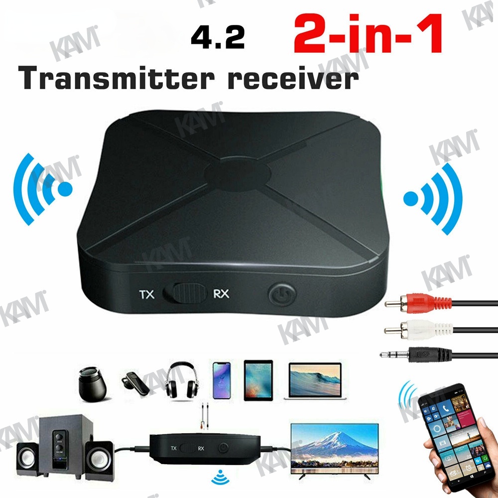 Thiết Bị Truyền Nhận Tín Hiệu Bluetooth 5.0 2 Trong 1 Kn319 Giắc Cắm 3.5mm AUX RCA USB Chuyên Dụng Cho TV / PC