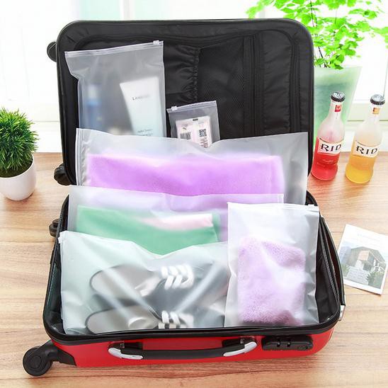 Túi đựng đồ lụa mờ khóa zip