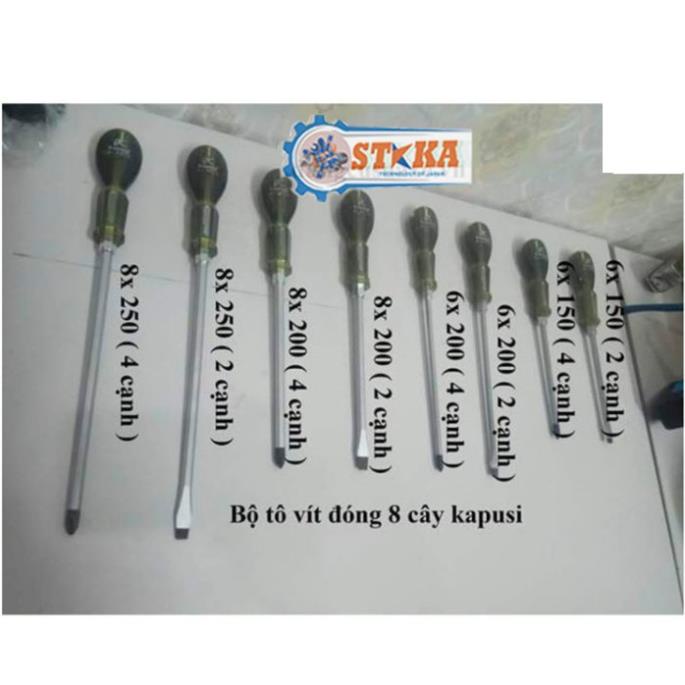 Tô Vít Đóng  Nhật Bản Kapusi Cao Cấp - Tua Vít Đóng Phi 6mm - 8mm Đầu Vít Có Nam Châm