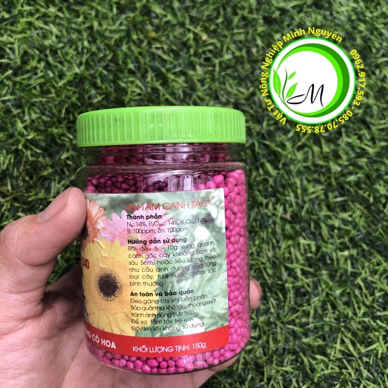 Phân bón thông minh tan chậm RYNAN 14 14 14 cho cây trồng, sen đá xương rồng, phong lan, cây nội thất để bàn