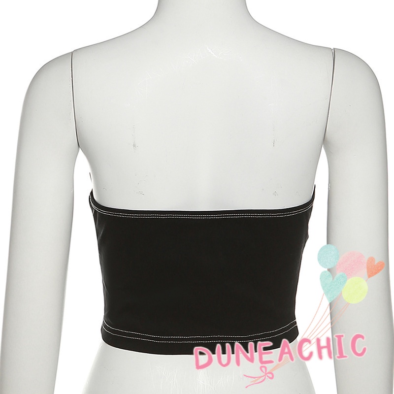 DUNEA Áo Croptop Phối Khóa Kéo Thời Trang Dành Cho Nữ
