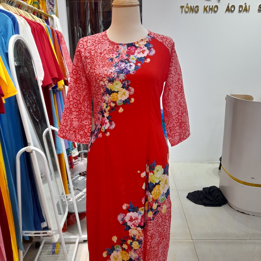 Áo Dài Đẹp 2022, Áo Dài Thiết Kế, In 3D- Mã D05