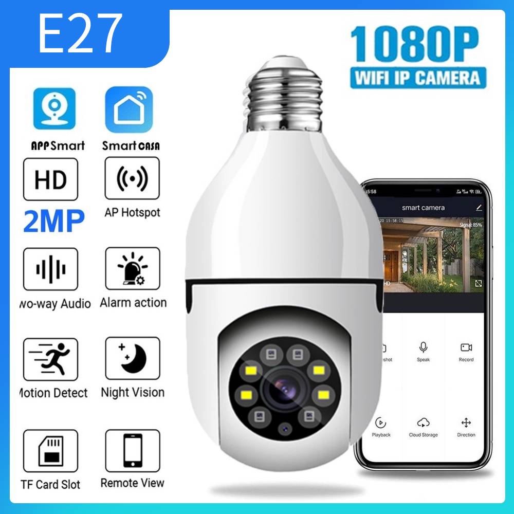 Camera Bóng Đèn E27 360° Camera An Ninh Không Dây Wifi PTZ HD 1080P Có Thể Xoay Được