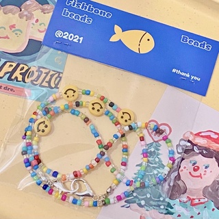 - mask strap smile/ dây đeo khẩu trang hạt cườm mix hạt mặt cười