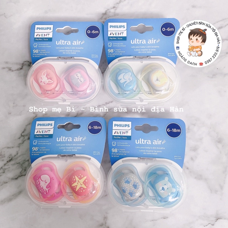 Ti giả siêu mềm Avent Ultra Air / Animal va Avent Ultra Soft / Doux cho bé 0-6m và 6-18m