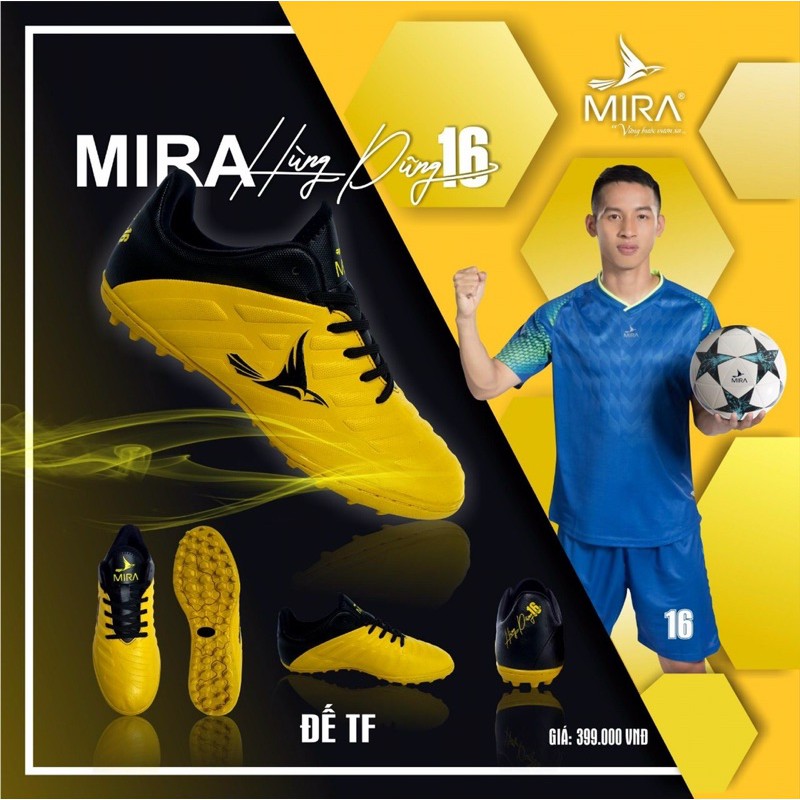 GIẦY ĐÁ BÓNG MIRA HD-16 CHÍNH HÃNG KHÂU FULL ĐẾ