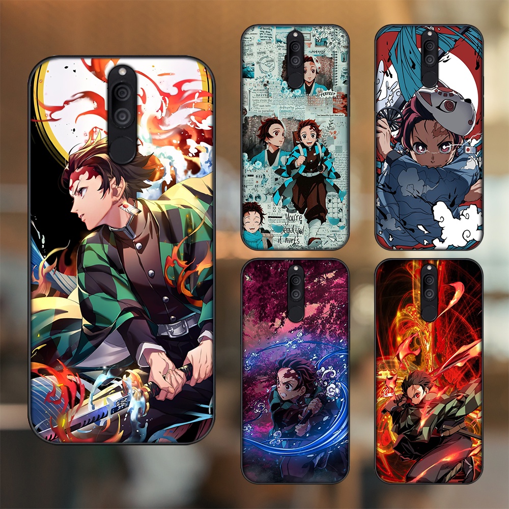 Ốp lưng Huawei Nova 2i viền đen in hình Tanjiro Kimetsu No Yaiba