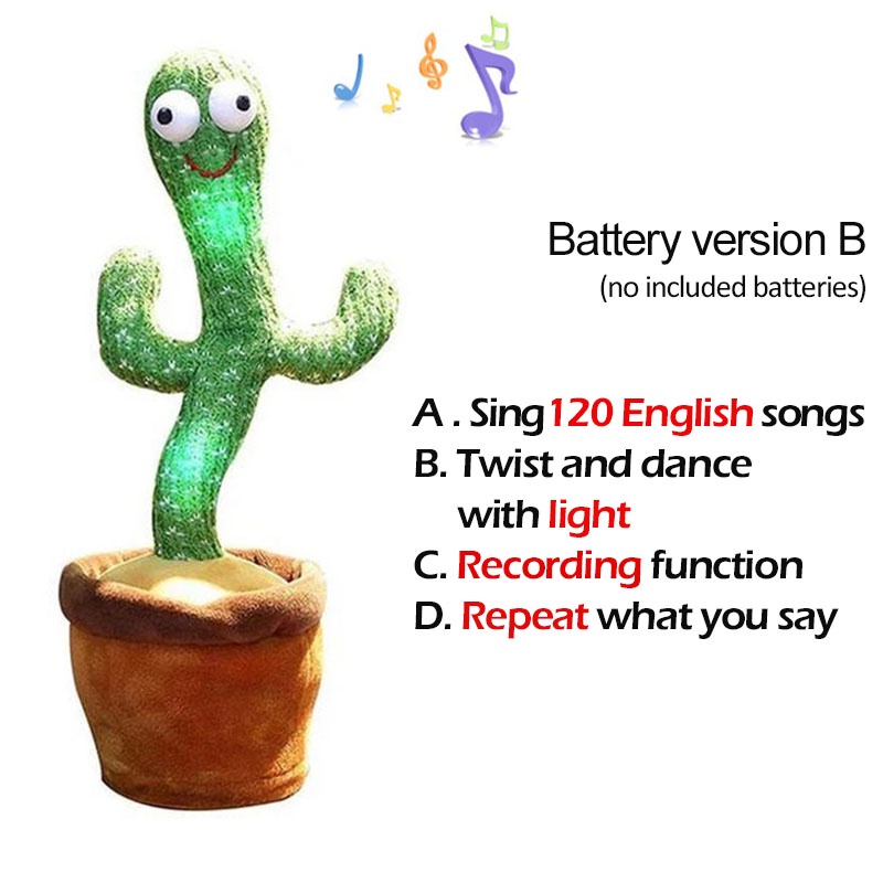 Đồ Chơi Nhồi Bông Hình Cây Xương Rồng Có Thể Nói Chuyện 120 Bài Poppy