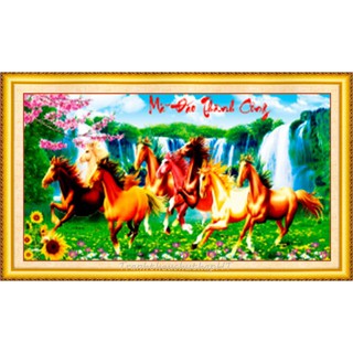 Tranh đính đá, Tranh thêu chữ thập 3D Mã Đáo Thành Công LV106, LV3106