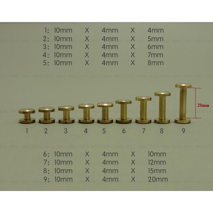 Vít vặn đồng, niken (5 bộ)