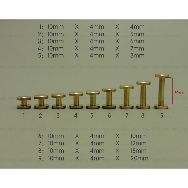 Vít vặn đồng, niken, inox