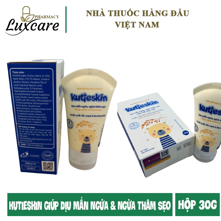 Kutieskin - Hộp 30g - Kem Bôi Hỗ Trợ Phục Hồi Da Hư Tổn Cho Bé - Luxcare