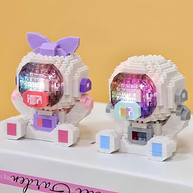 Lắp Ghép Phi Hành Gia Phát Sáng Đèn Led Motor Xe Đua