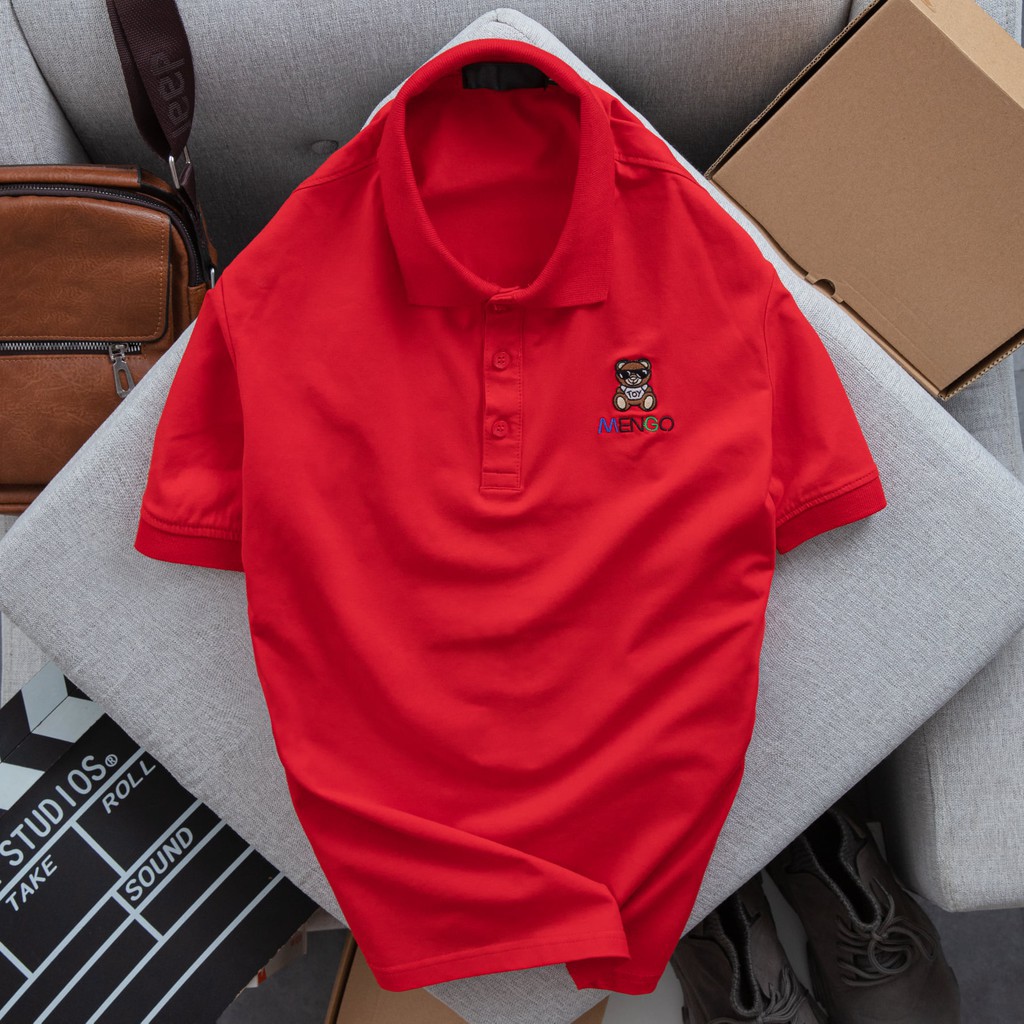Áo thun nam Mengo cotton mềm mịn co giãn 4 chiều  lịch lãm Trắng, Xanh, Vàng, Đen, Đỏ  AMG01 - Mengo | BigBuy360 - bigbuy360.vn