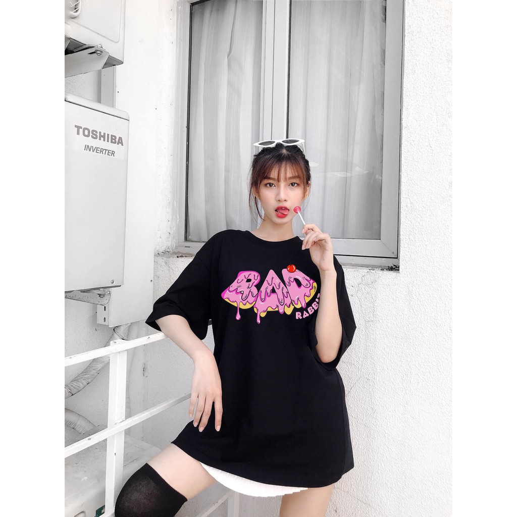 Áo thun BAD RABBIT CAKE tay lỡ nam nữ mặc form cực đẹp