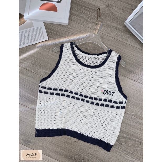 Áo sát nách mỏng nhẹ len lưới mát, Áo kiểu ba lỗ len co giãn AL7345 - NhiNhi Shop
