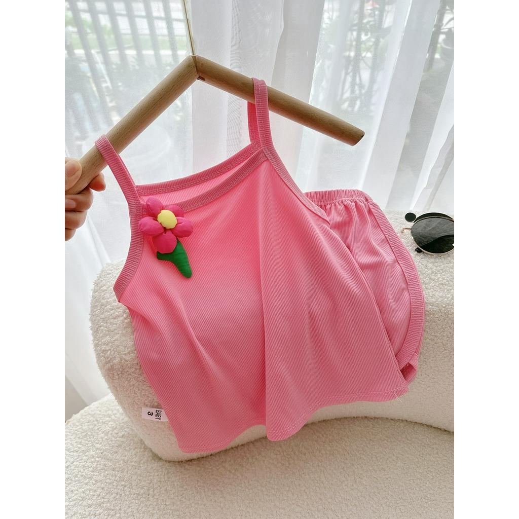 BỘ 2 Dây Tăm Lạnh đính  hoa  siêu cute ,mát cho bé yêu diện hè(7-18kg)