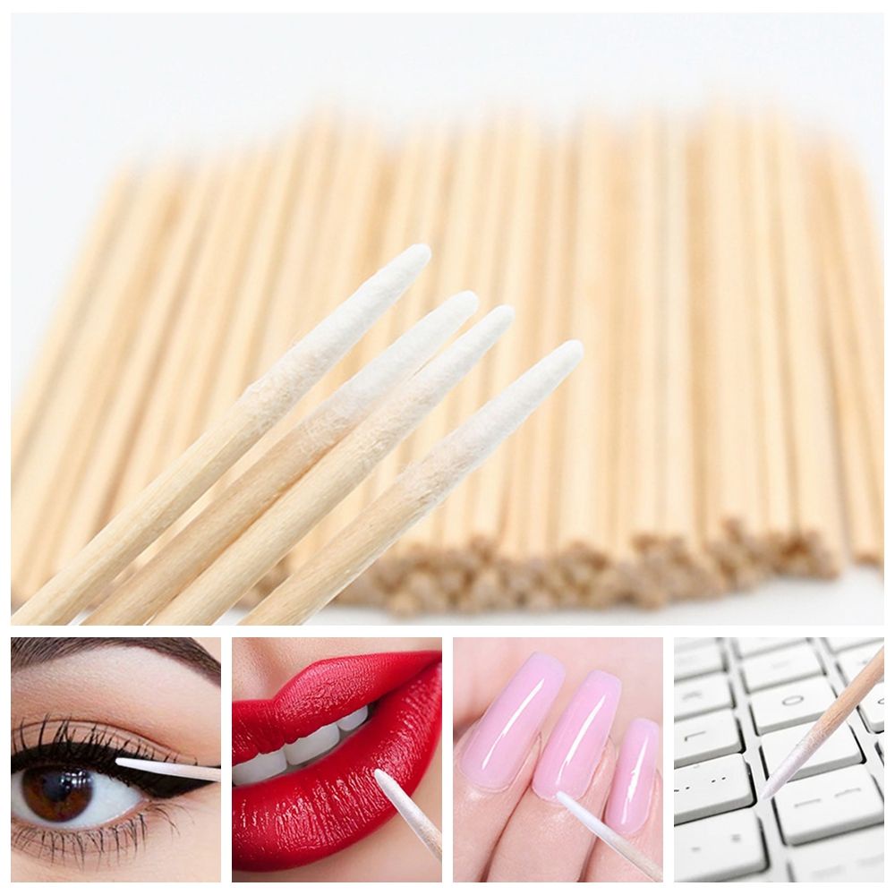 [Hàng mới về] Set 100/300 tăm bông siêu nhỏ dùng một lần chuyên dụng cho tẩy trang