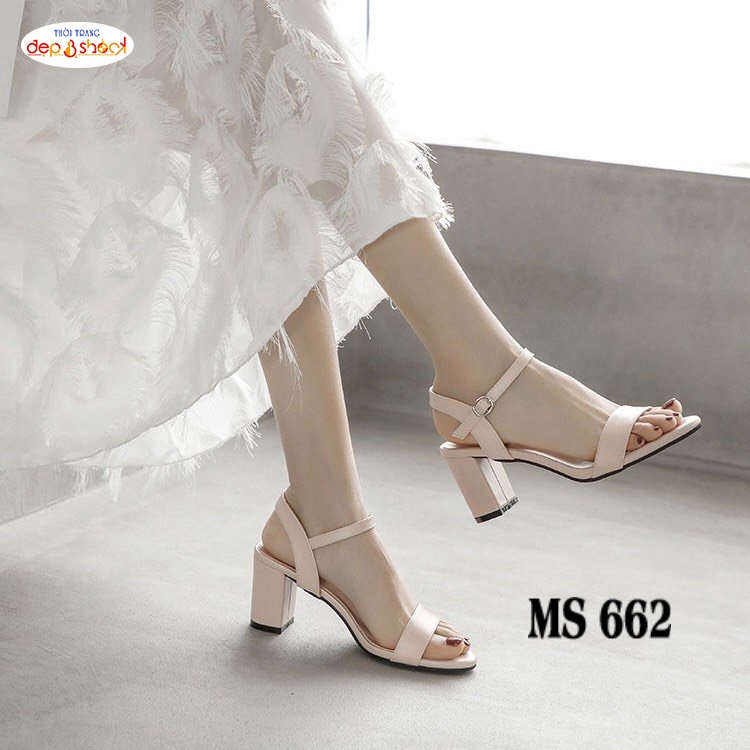 Xăng đan nữ quai ngang cao gót 5p -7p Big Size thời trang Depvashock MS 662