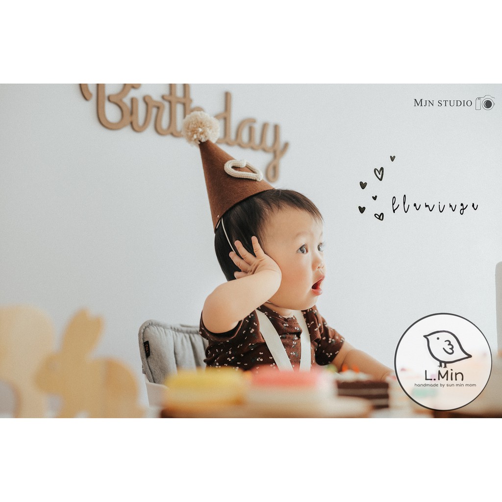 Happy brithday chữ gỗ nâu