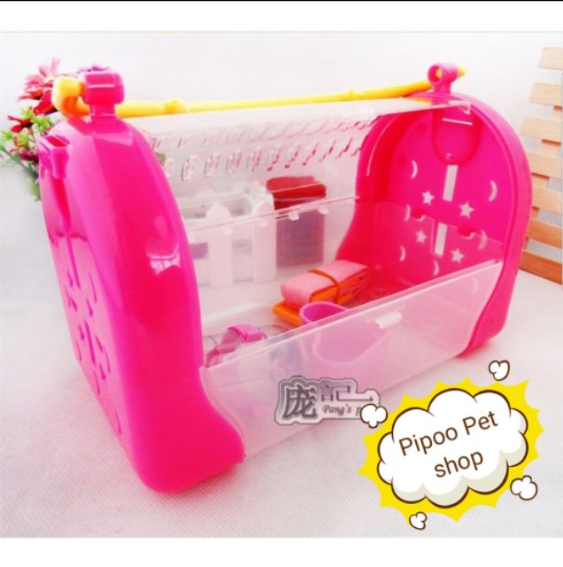 Lồng xách đi chơi nắp mika cho Hamster , sóc , thú nhỏ