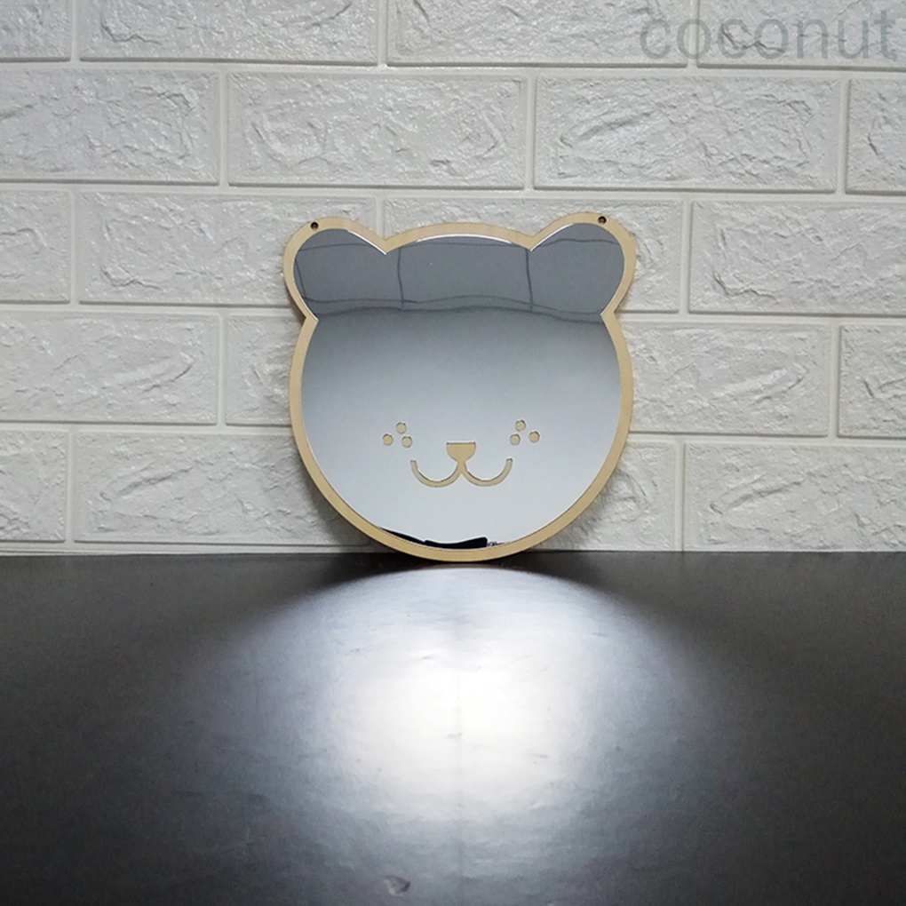 Gương treo tường trang trí hình gấu hoạt hình bằng gỗ acrylic