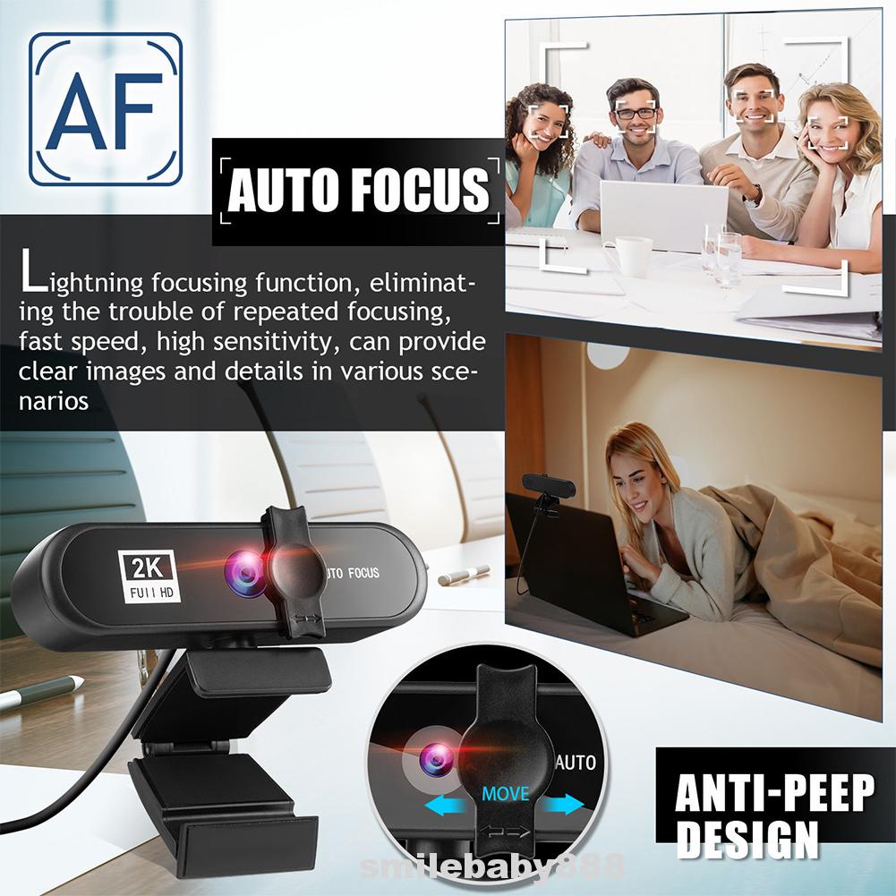 Webcam Giảm Tiếng Ồn 2k Hd Tích Hợp Mic Tiện Dụng Cho Máy Tính | BigBuy360 - bigbuy360.vn