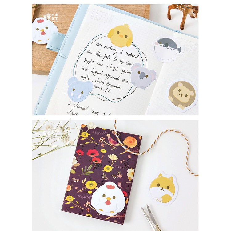 Sticker chủ đề Thú Xinh - Hộp 45 miếng dán trang trí sổ tay Bullet Journal - M044