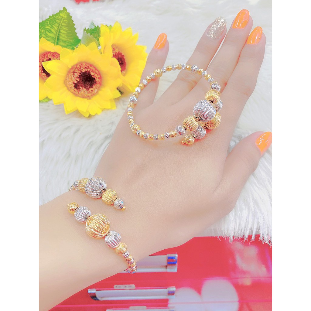 Vòng tay nữ UHA, vòng bi xoắn vàng bền màu thiết kế cao cấp sáng lấp lánh VBX