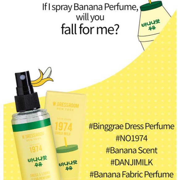 Nước hoa xịt vải Wdressroom No 1974 SỮA CHUỐI Banana Milk 70ml (Shop Bunny Beans) | Thế Giới Skin Care