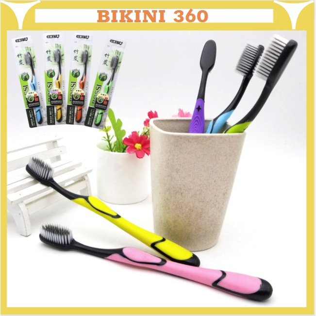 Bàn chải đánh răng than hoạt tính hàn quốc BOSSI mềm mại không chảy máu chân răng