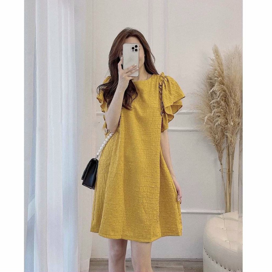Váy bầu thời trang thiết kế M360 chất đũi hàn freesize từ 45 đến 70kg