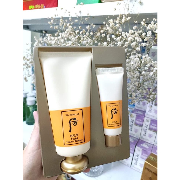 BỘ SỮA RỬA MẶT VÀ TẨY TRANG WHOO VÀNG FACIAL FOAM CLEANSER SPECIAL SET