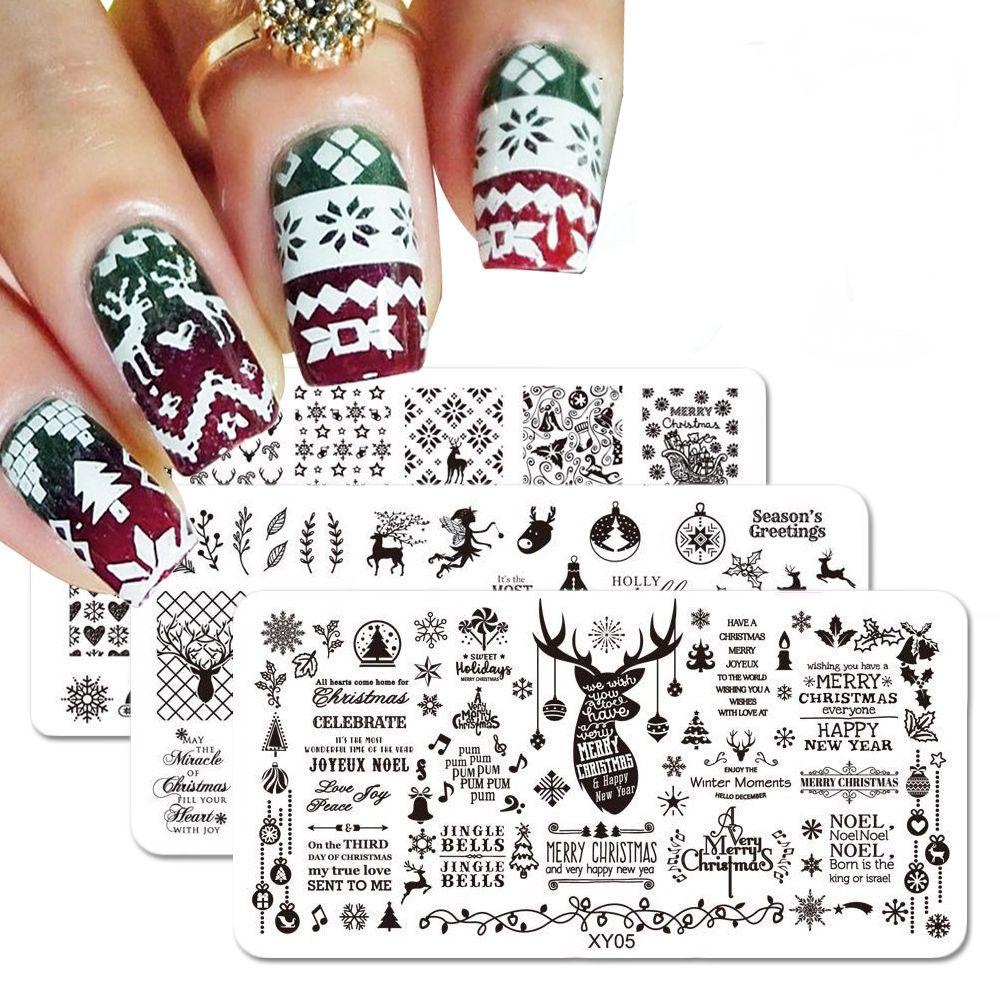 1 Khuôn Trang Trí Móng Tay Nghệ Thuật Mẫu Mới Bằng Thép Không Gỉ Hình Hoa Tuyết Tuần Lộ