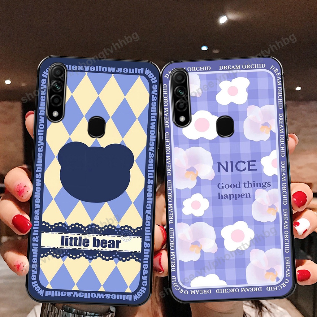 Ốp lưng Oppo A31 2020 / A8 trái tim gấu thể thao , smile mặt cười cực cute
