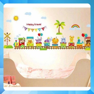 Decal dán tường cho bé đoàn tàu du lịch, có ảnh thật