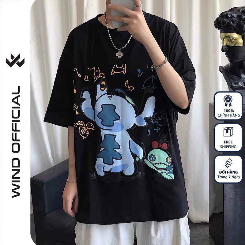 Áo thun tay lỡ WIND unisex form rộng Vẽ Tranh thời trang nam nữ oversize ulzzang