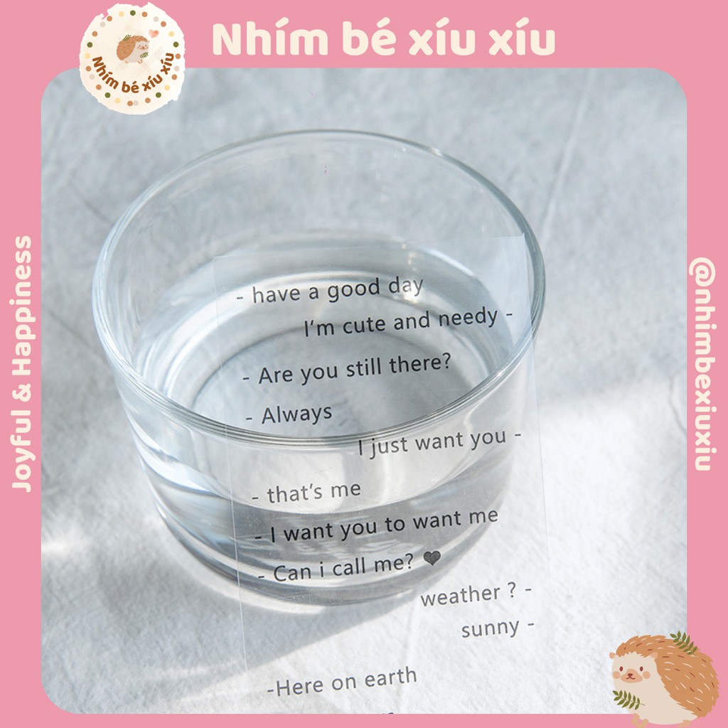 Dải sticker chữ  hình dán trích dẫn tiếng Anh trang trí sổ tay VT69
