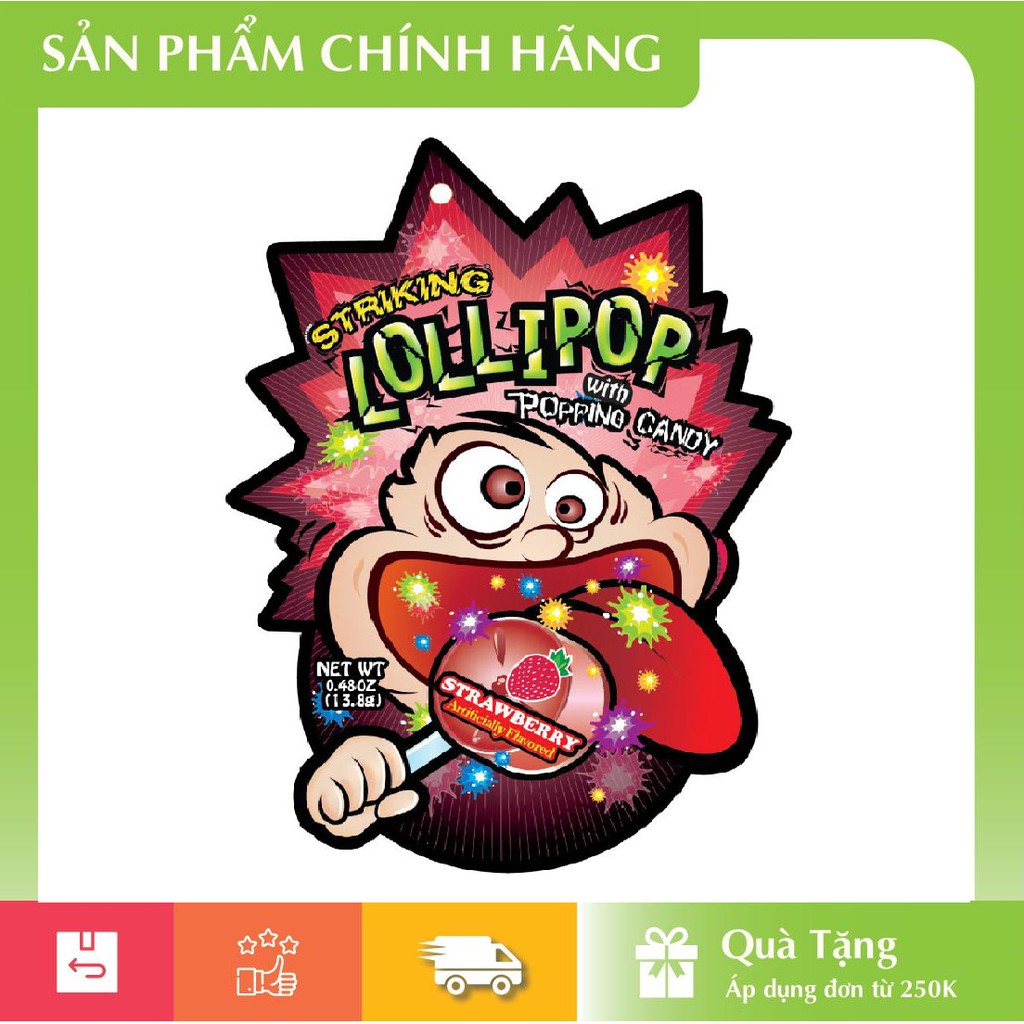 [HÀNG CHÍNH HÃNG] KẸO MÚT NỔ STRIKING VỊ DÂU 13,8gr